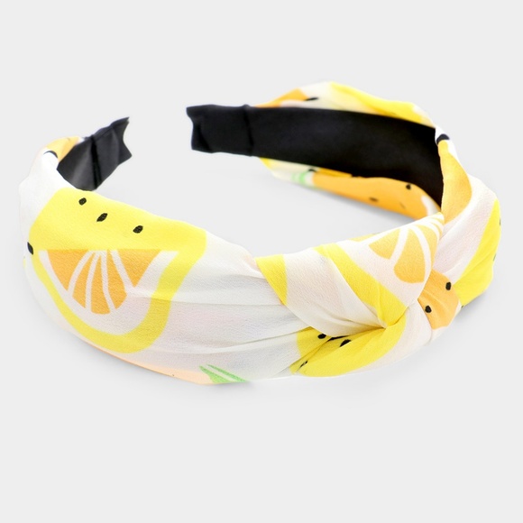 lemon print headband